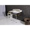 Kingston Brass 30 Carrara Marble Console Sink with Acrylic Legs, Marble WhiteBrushed Brass LMS3030MASQ7 - alternate 5